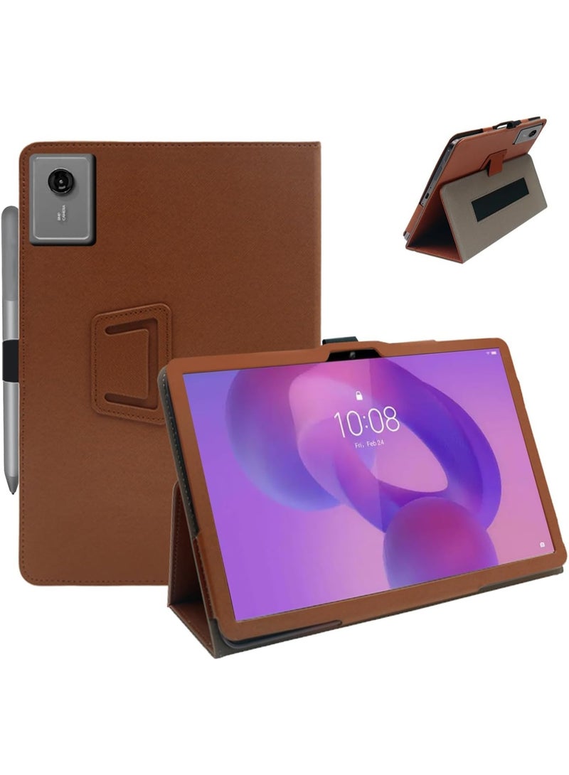 Case Compatible with Lenovo Idea Tab Plus 12.1 inch 2025 Tablet, Cloth Texture Protective Cover Case with Magnetic and Seat Belt